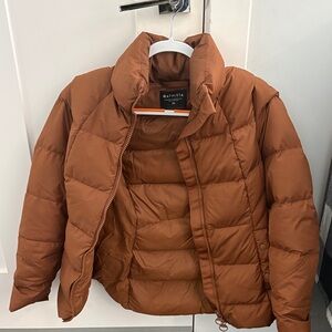 Athleta Brown Quilted Puffer Jacket